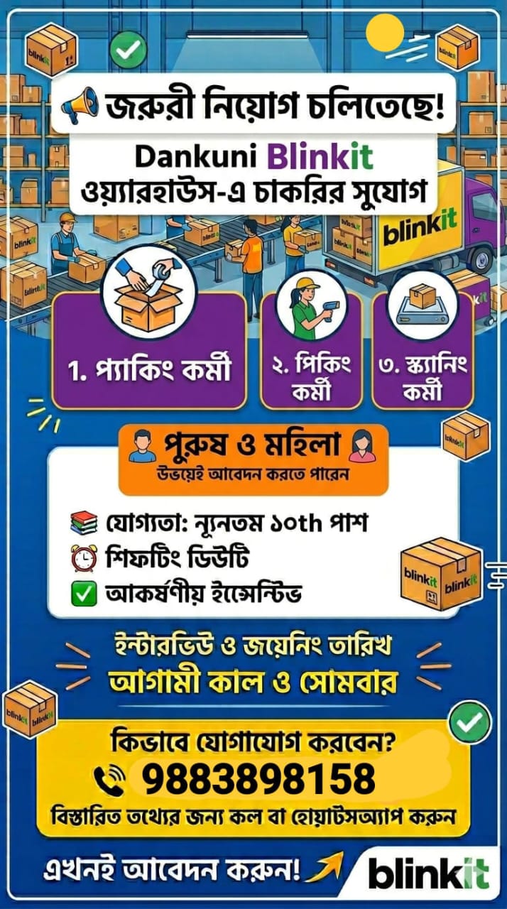 Blinkit and flipkart Job Vacency 2026